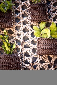 Crocheted combination for vertical gardening