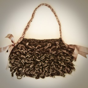 Stylish merino and mohair knit purse