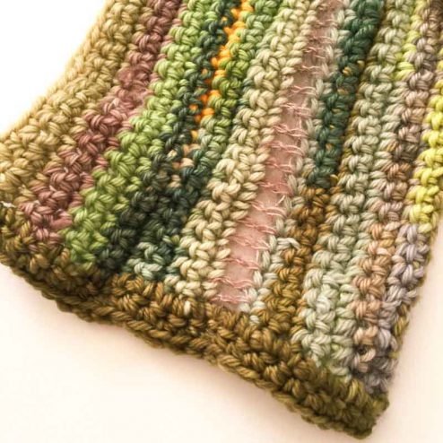 Crochet scarf from yarn scraps for men