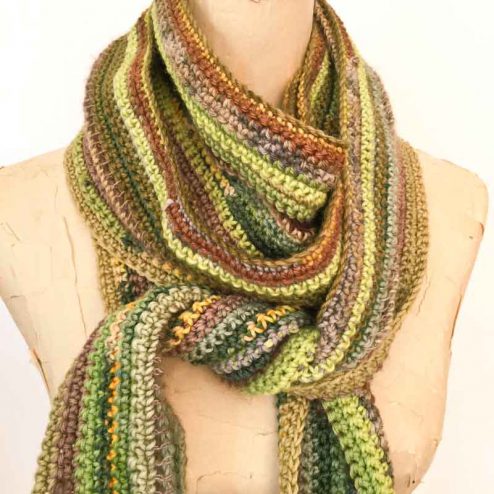 Scrap yarn crochet scarf