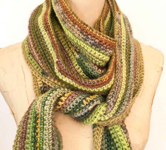 Pure wool crochet scarf free pattern