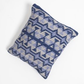 cowgirlblues merino Dk tapestry crochet cushion in blues
