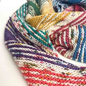 I've Got Sunshine striped knit shawl kit