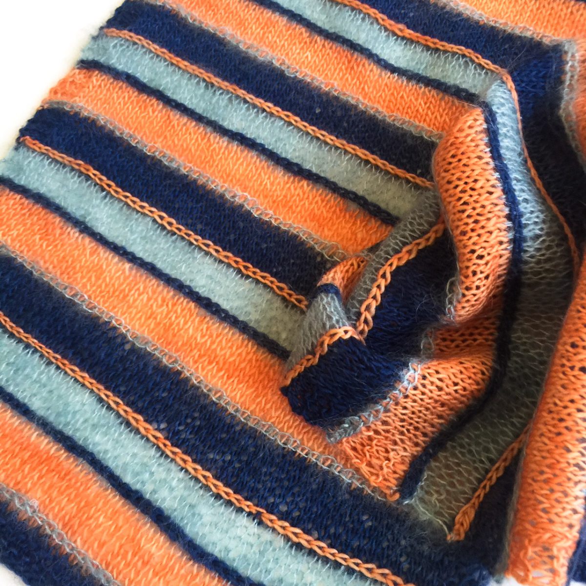 Colourful knit stripes by cowgirlblues in mohair and wool yarns