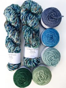 Cowgirlblues hand dyed merino wool in greens and blues