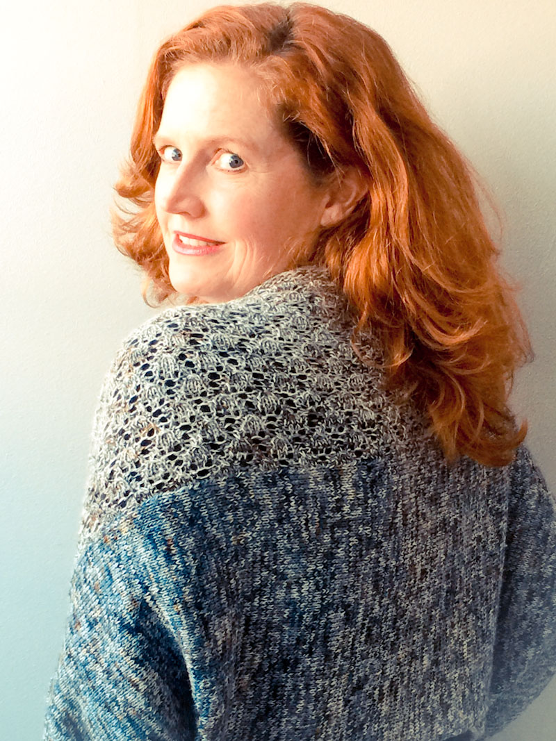 Cowgirlblues Merino Lace Fade hand dyed yarn knit cardigan