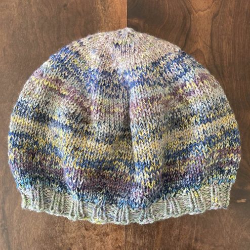 Marled knit Bereanie, showing how to change the colour of your Cowgirlblues yarn, the style is a combination of a beret and a beanie