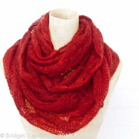 Lace knit snood in kid mohair and silk