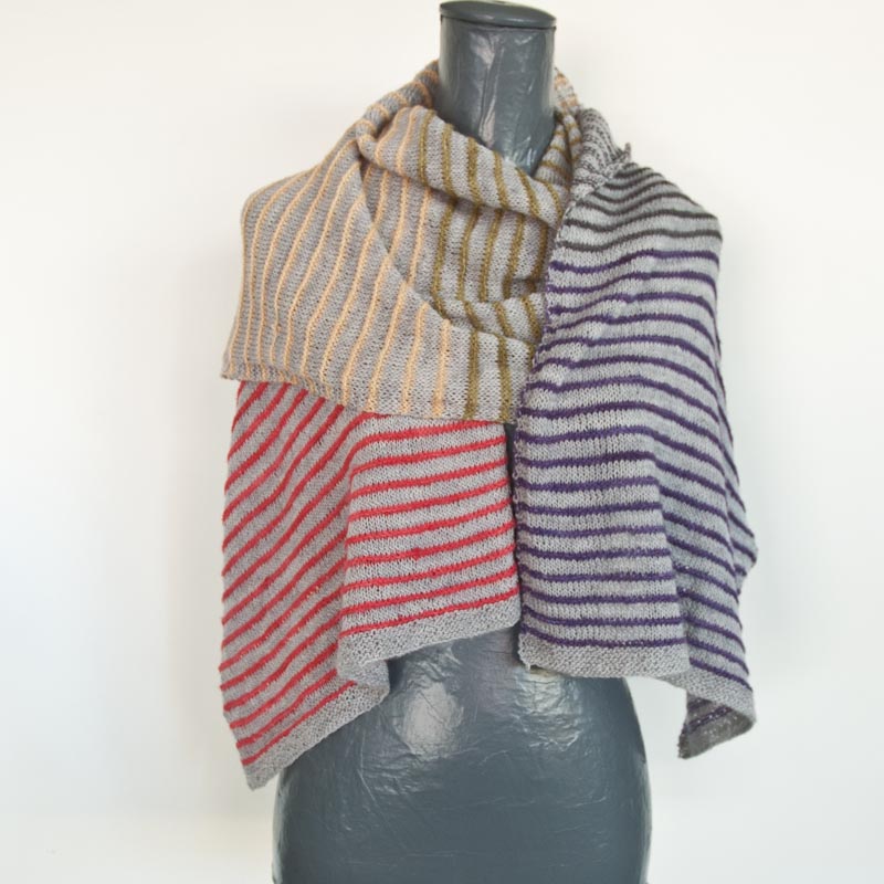 Pin-Stripe knit scarf or shawl free pattern