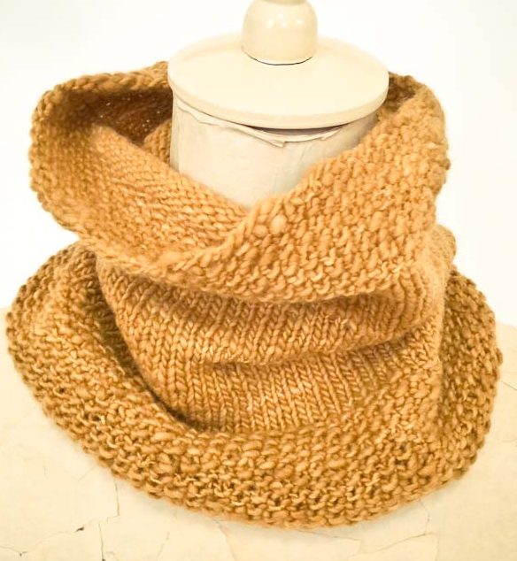 Cowgirlblues handspun merino wool knit neckwarmer in mustard